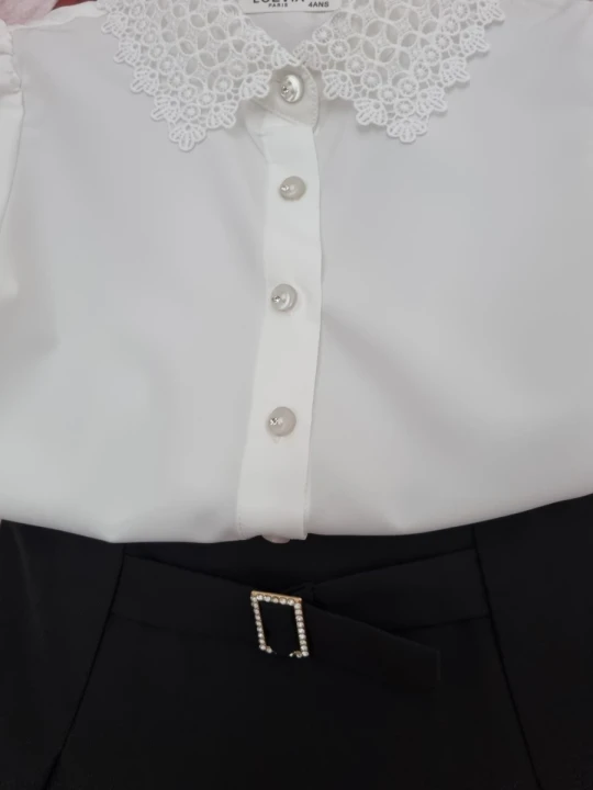Elegancki zestaw biało czarny dla dziewczynki