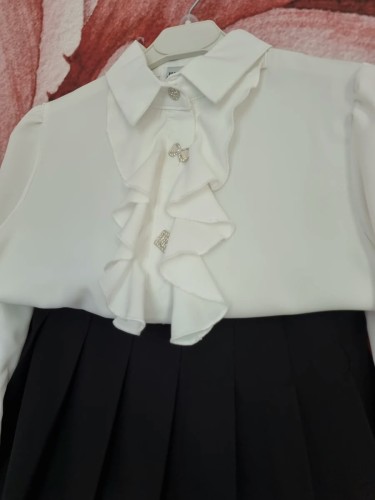 Biało-czarny elegancki zestaw dla dziewczynki